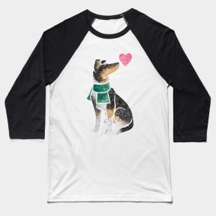 Watercolour Smooth Collie (tri) Baseball T-Shirt